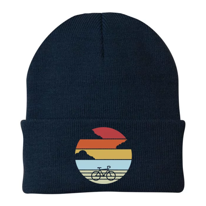 Retro Bicycle Sunset Vintage Knit Cap Winter Beanie