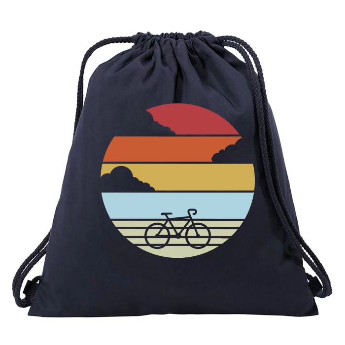 Retro Bicycle Sunset Vintage Drawstring Bag