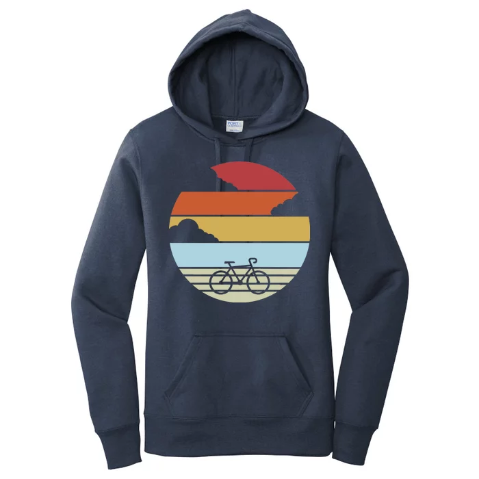 Retro Bicycle Sunset Vintage Women's Pullover Hoodie