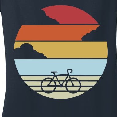 Retro Bicycle Sunset Vintage Women's V-Neck T-Shirt