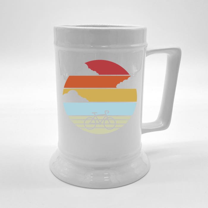 Retro Bicycle Sunset Vintage Front & Back Beer Stein