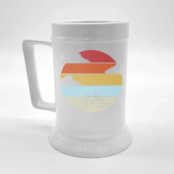 Retro Bicycle Sunset Vintage Front & Back Beer Stein