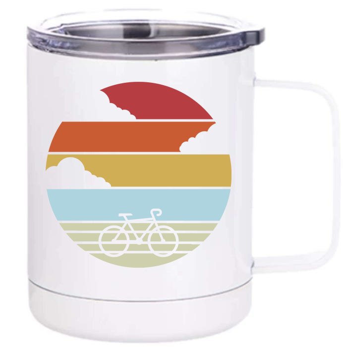 Retro Bicycle Sunset Vintage Front & Back 12oz Stainless Steel Tumbler Cup