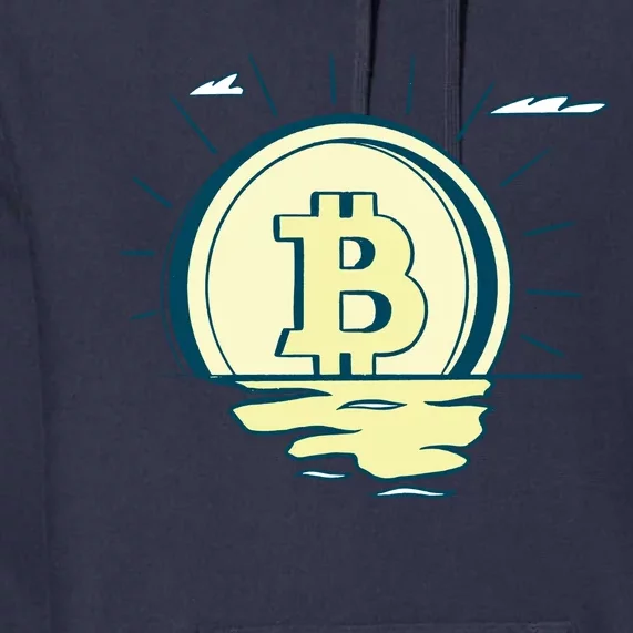 Retro Bitcoin Sunrise Premium Hoodie