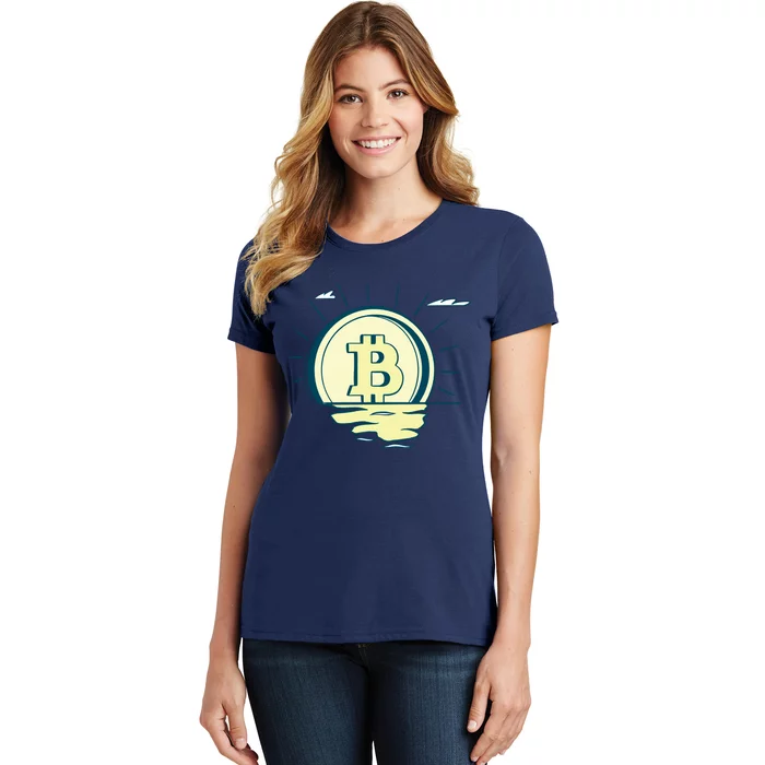 Retro Bitcoin Sunrise Women's T-Shirt