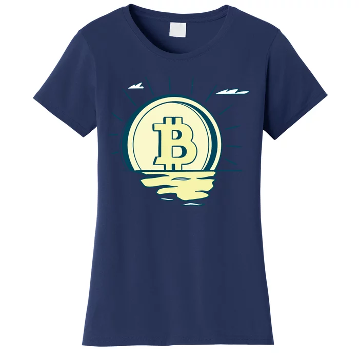 Retro Bitcoin Sunrise Women's T-Shirt