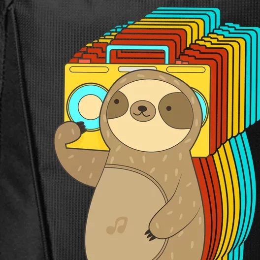 Retro Boombox Sloth City Backpack