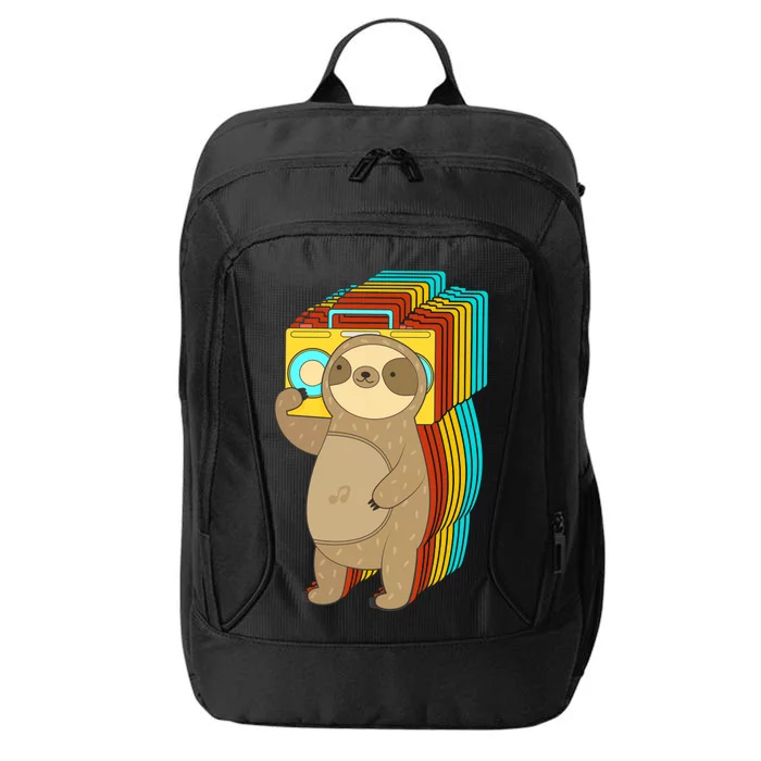 Retro Boombox Sloth City Backpack