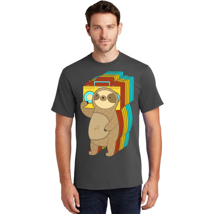 Retro Boombox Sloth Tall T-Shirt