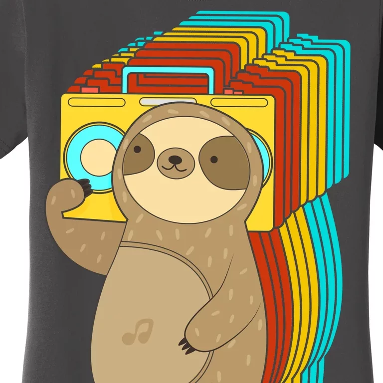 Retro Boombox Sloth Women's T-Shirt