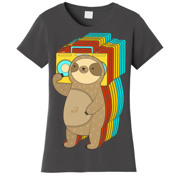 Retro Boombox Sloth Women's T-Shirt