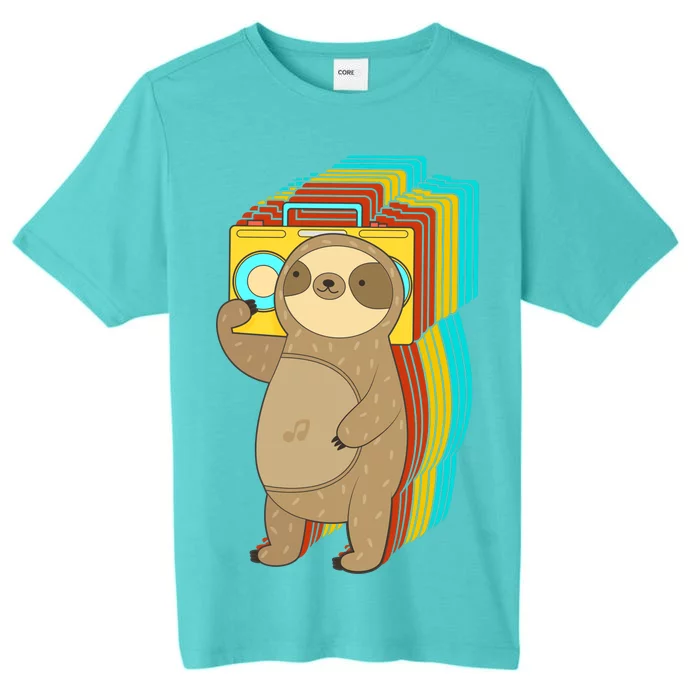 Retro Boombox Sloth ChromaSoft Performance T-Shirt