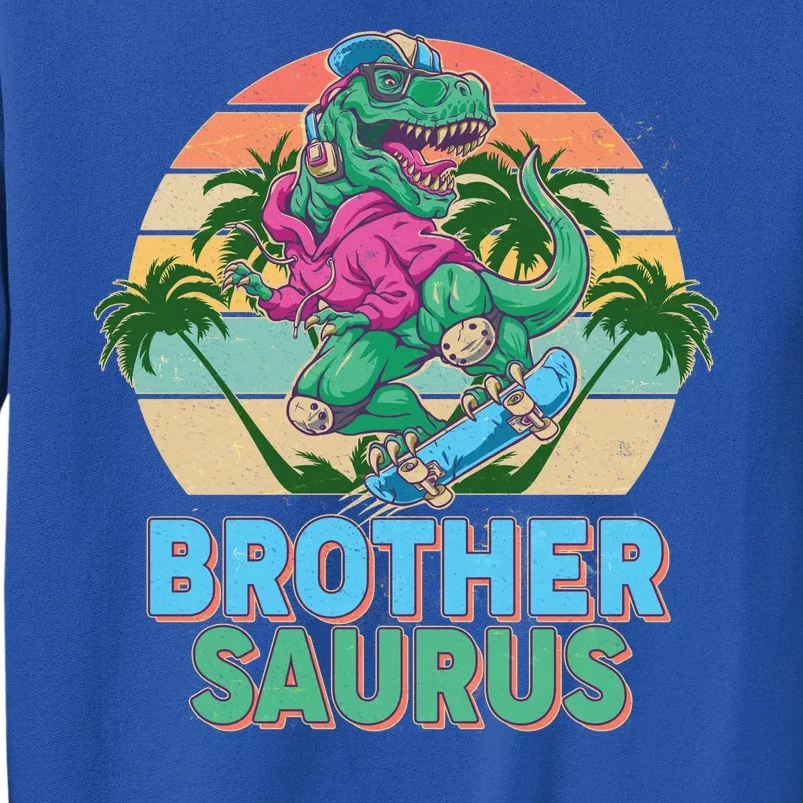 Retro Brother Saurus T-Rex Dinosaur Tall Sweatshirt