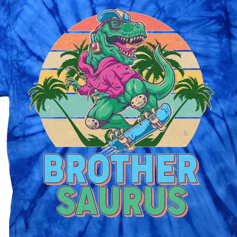 Retro Brother Saurus T-Rex Dinosaur Tie-Dye T-Shirt