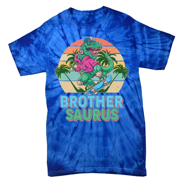 Retro Brother Saurus T-Rex Dinosaur Tie-Dye T-Shirt