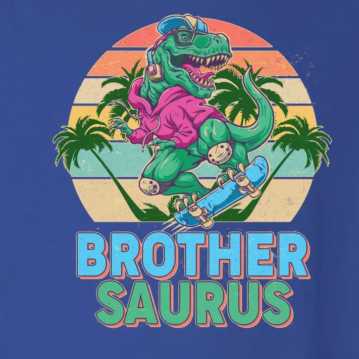 Retro Brother Saurus T-Rex Dinosaur Toddler Long Sleeve Shirt