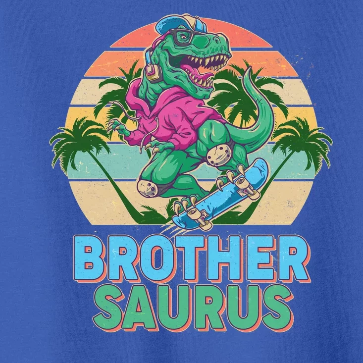 Retro Brother Saurus T-Rex Dinosaur Toddler T-Shirt