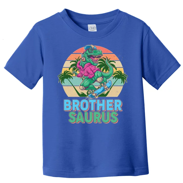 Retro Brother Saurus T-Rex Dinosaur Toddler T-Shirt