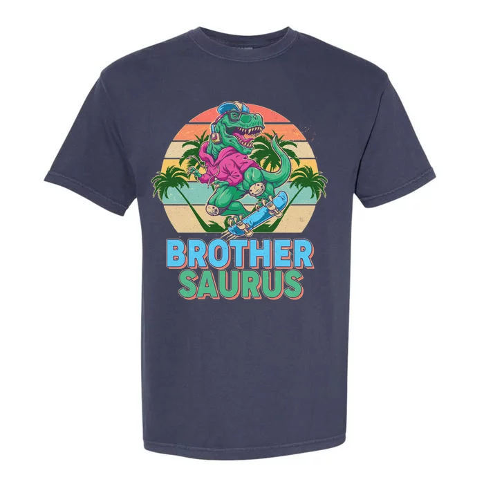 Retro Brother Saurus T-Rex Dinosaur Garment-Dyed Heavyweight T-Shirt