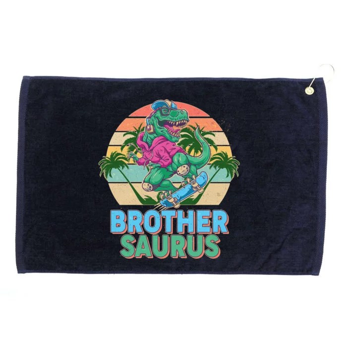 Retro Brother Saurus T-Rex Dinosaur Grommeted Golf Towel