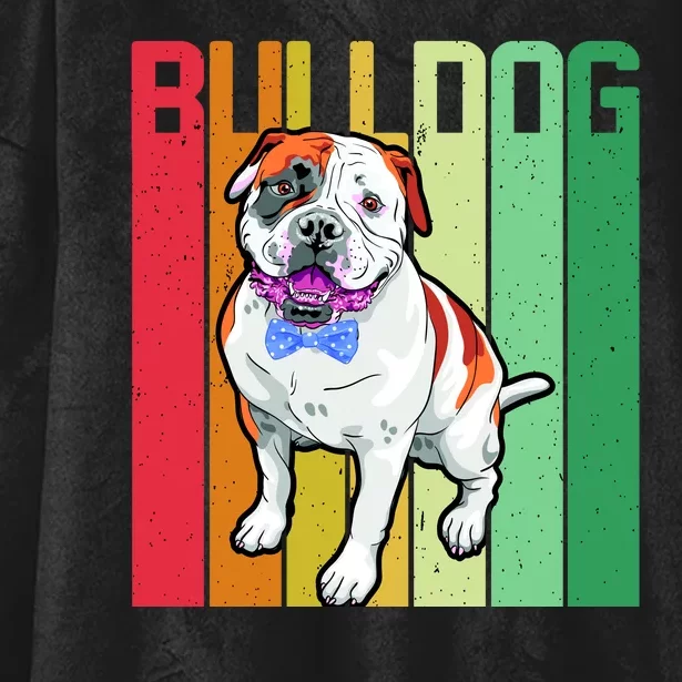 Retro Bulldog Hooded Wearable Blanket