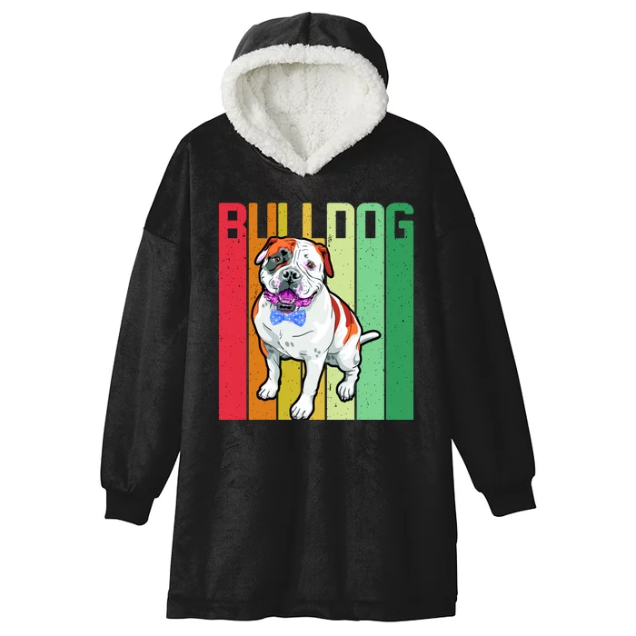 Retro Bulldog Hooded Wearable Blanket