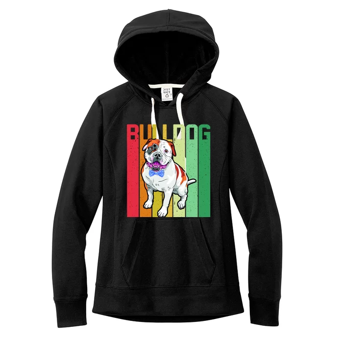 Retro Bulldog Women's Fleece Hoodie