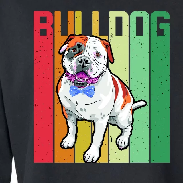 Retro Bulldog Cropped Pullover Crew