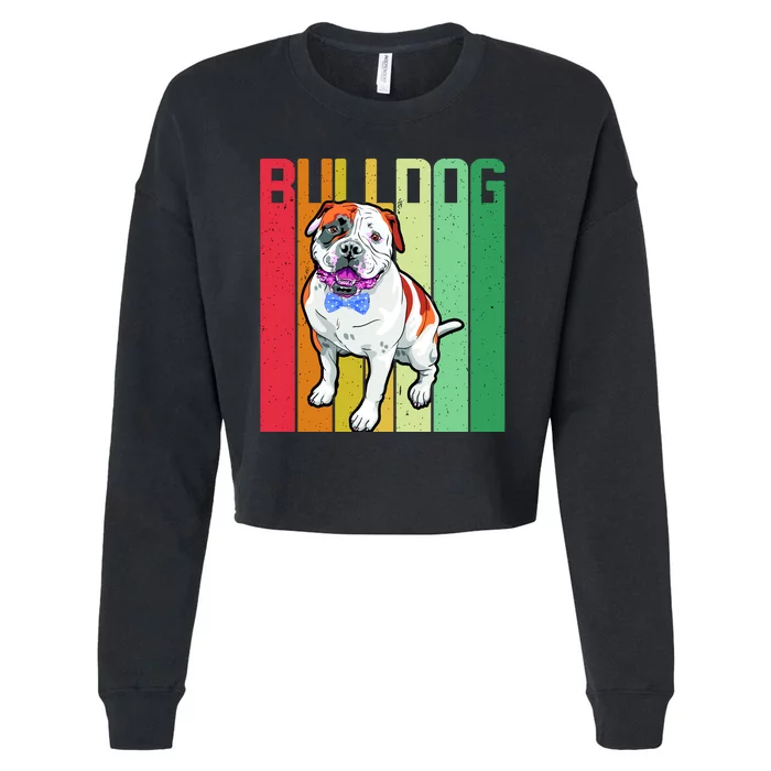 Retro Bulldog Cropped Pullover Crew