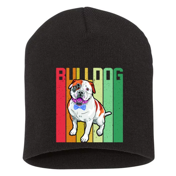 Retro Bulldog Short Acrylic Beanie