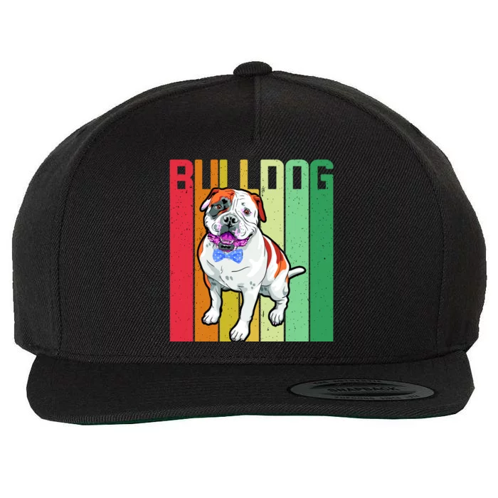 Retro Bulldog Wool Snapback Cap