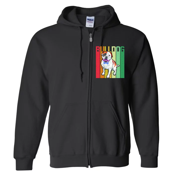 Retro Bulldog Full Zip Hoodie