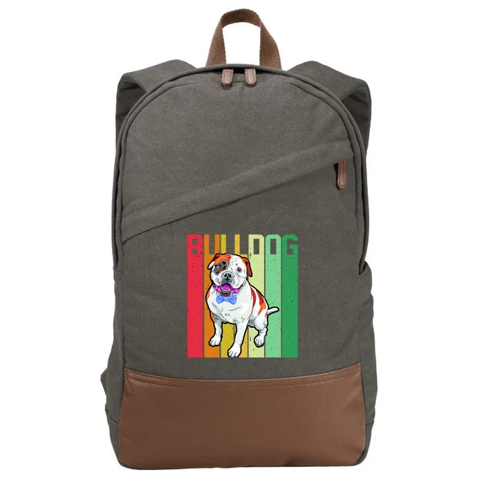 Retro Bulldog Cotton Canvas Backpack