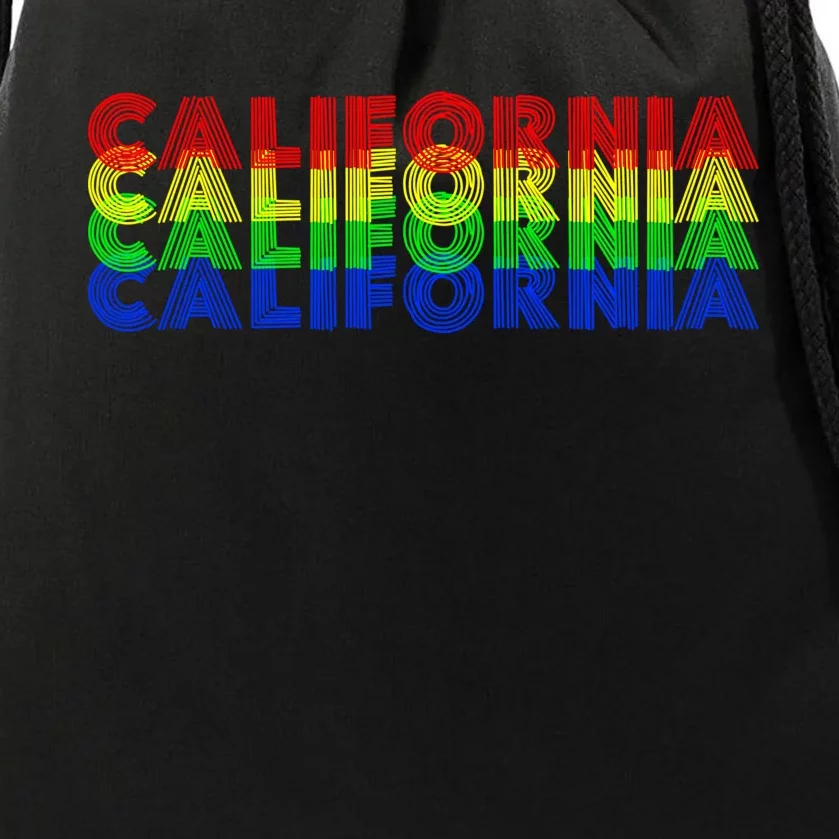 Retro California Drawstring Bag