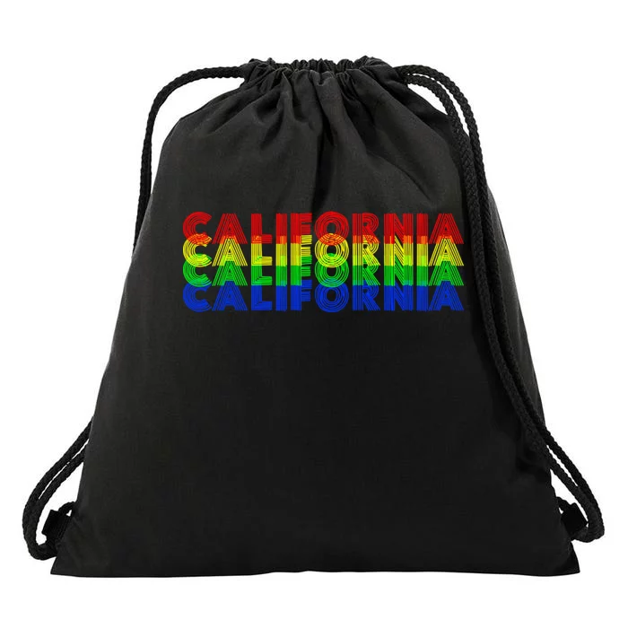 Retro California Drawstring Bag