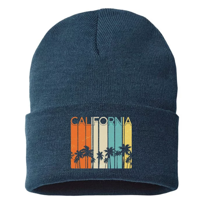 Retro California Palms Sustainable Knit Beanie