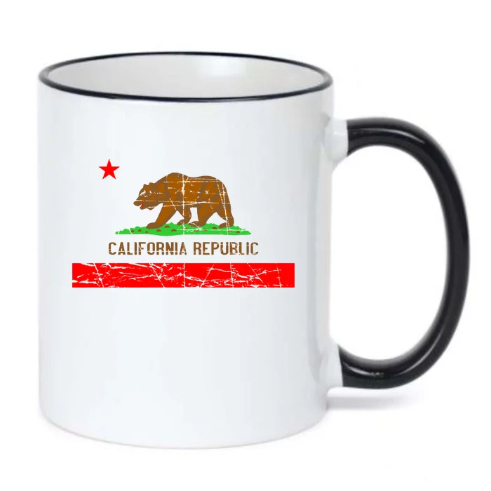 Retro California Republic Flag Black Color Changing Mug