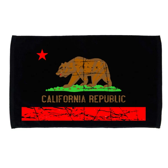 Retro California Republic Flag Microfiber Hand Towel