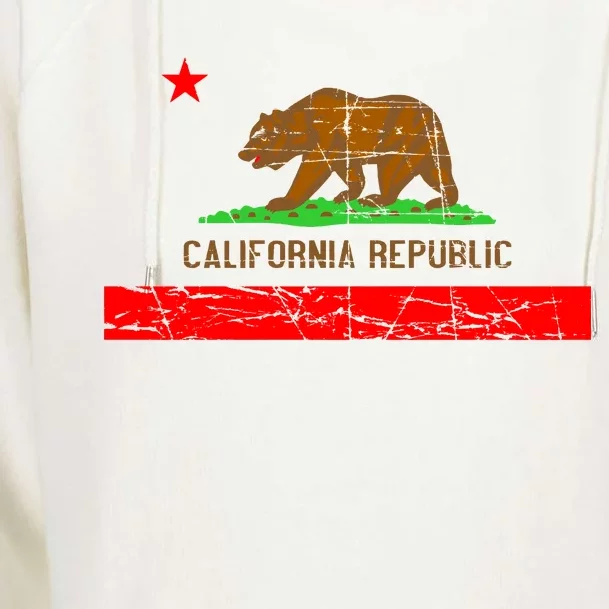 Retro California Republic Flag Womens Funnel Neck Pullover Hood