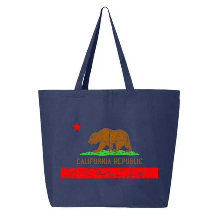 Retro California Republic Flag 25L Jumbo Tote