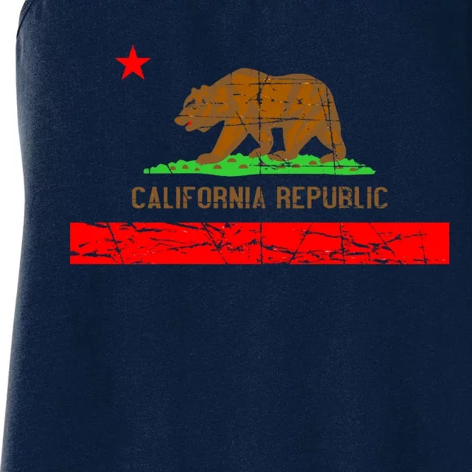 Retro California Republic Flag Women's Racerback Tank