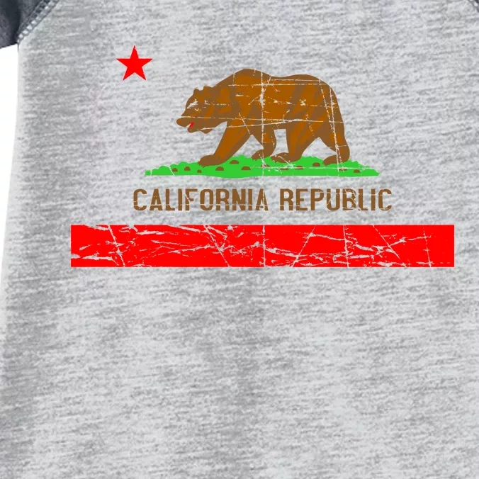 Retro California Republic Flag Infant Baby Jersey Bodysuit