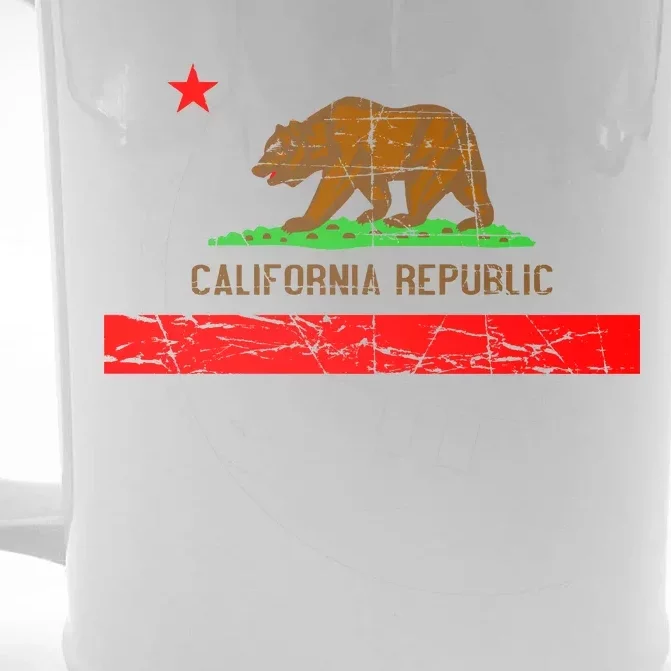 Retro California Republic Flag Front & Back Beer Stein