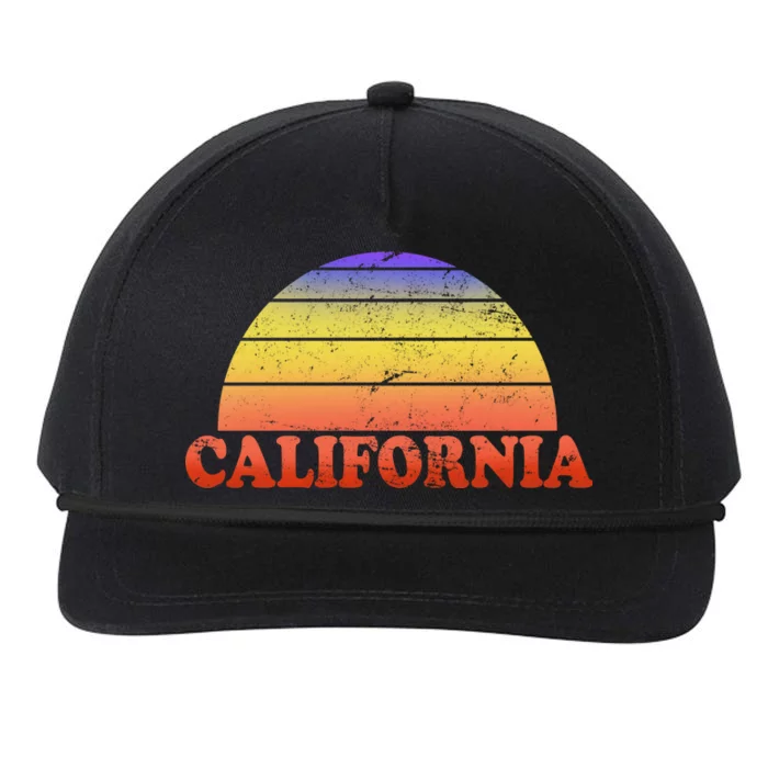 Retro California Sun Snapback Five-Panel Rope Hat