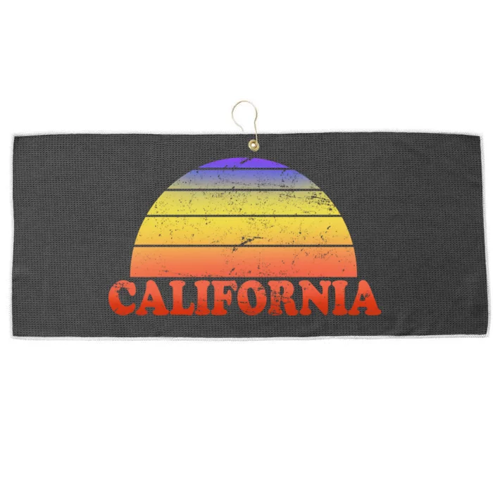 Retro California Sun Large Microfiber Waffle Golf Towel