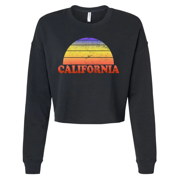 Retro California Sun Cropped Pullover Crew