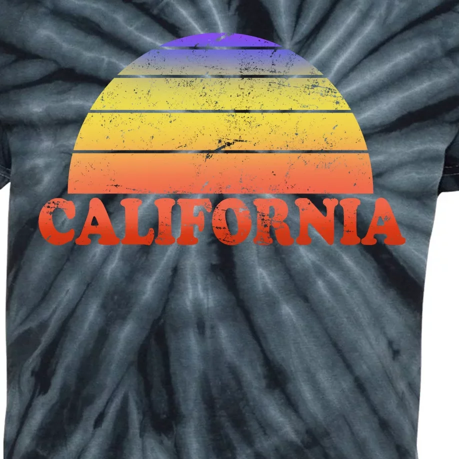 Retro California Sun Kids Tie-Dye T-Shirt