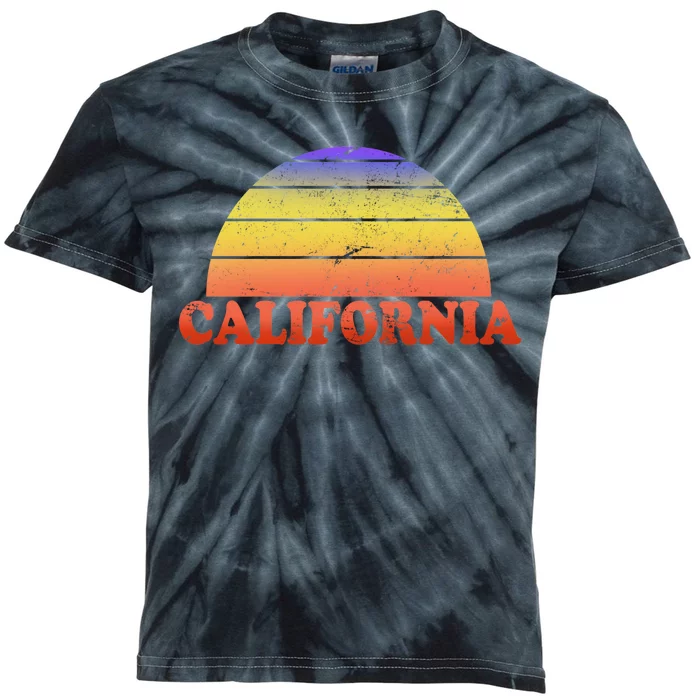 Retro California Sun Kids Tie-Dye T-Shirt