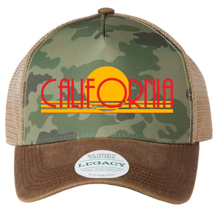 Retro California Sun Sunset Logo Legacy Tie Dye Trucker Hat