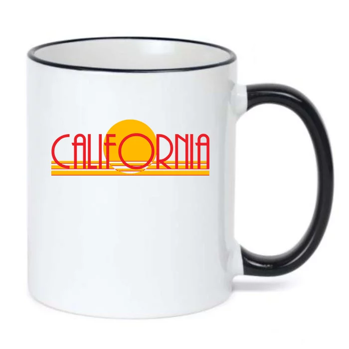 Retro California Sun Sunset Logo Black Color Changing Mug